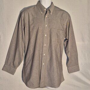 STAFFORD Dress shirt, Tan-Grey=White lined design, size 16/ 13-33